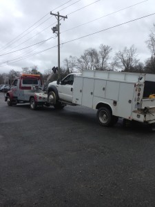 work truck on wrecker